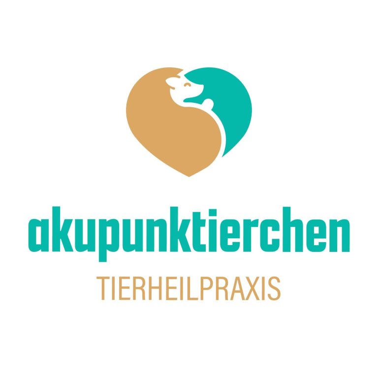 Logo akupunktierchen (Igel mit Herz) Hier sieht man das Logo der Tierheilpraxis akupunktierchen es zeigt in hellem Braun und Türkis einen mit einem Herz verschlungenen Igel